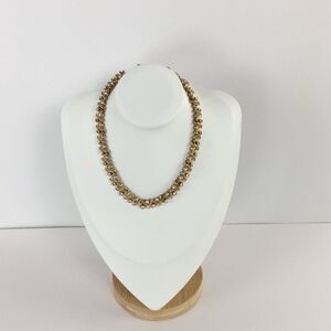 1960s Vintage Trifari Crown Gold Tone Sparkle Rhinestone Necklace 15" Beautiful!